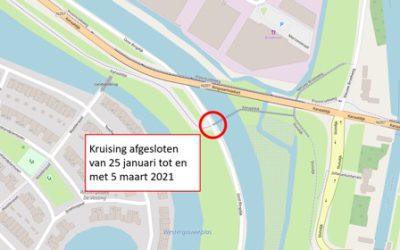 Afsluiting kruising fietsbrug/Oost Ringdijk